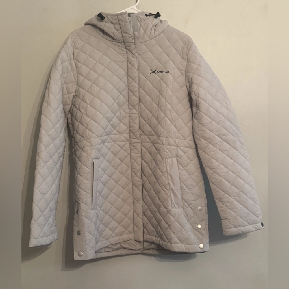 Arctix Women’s Light Gray Quilted Hooded Jacket Coat NWT Size M